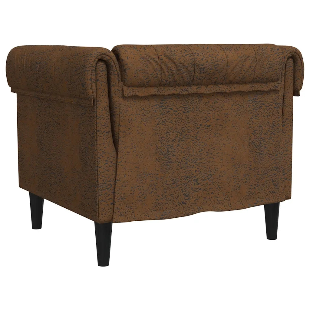Divano Sedia-Poltrona Chesterfield Marrone in Tessuto