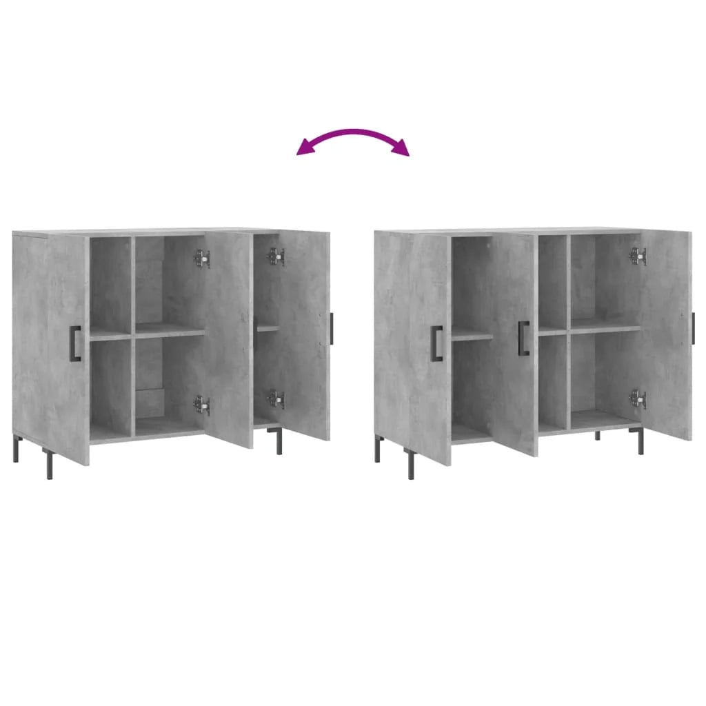 Buffet credenza cassettiera armadio mobile contenitore organizer per cucina soggiorno salotto 90 x 34 x 80 cm legno ingegnerizzato grigio 02_0032123