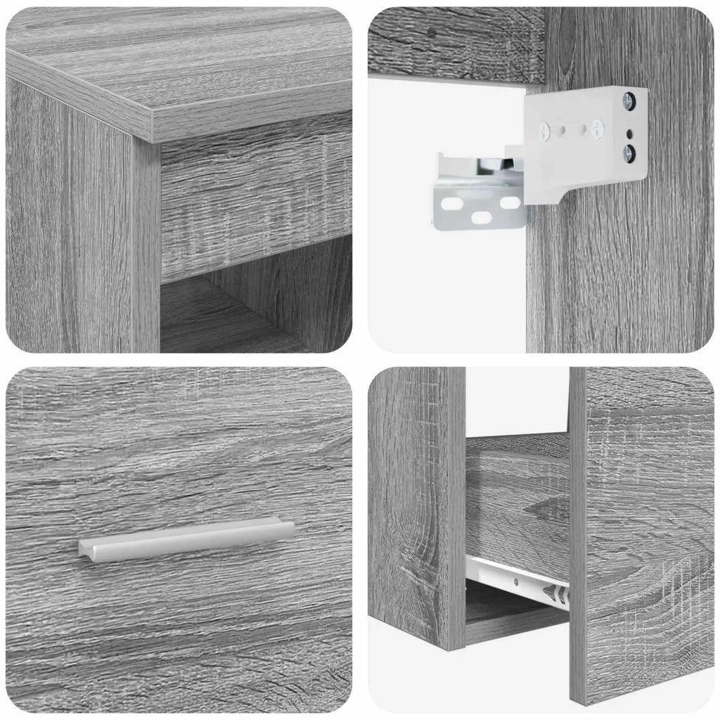 Set di mobili per il bagno 3 pz Sonoma grigio 3405952