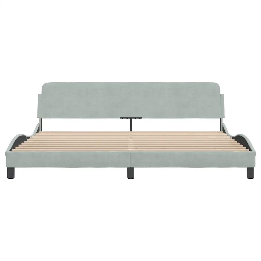 Giroletto senza Materasso Grigio Chiaro 200x200 cm Velluto