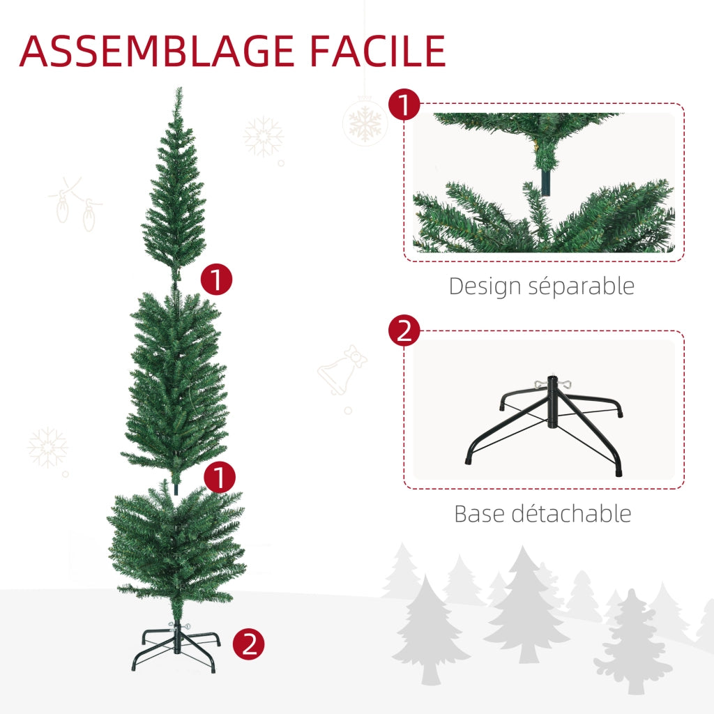 Albero di Natale Artificiale Illuminato ¨C zephmum ¨C Verde 180cm 150 Luci 390 Rami Base Acciaio