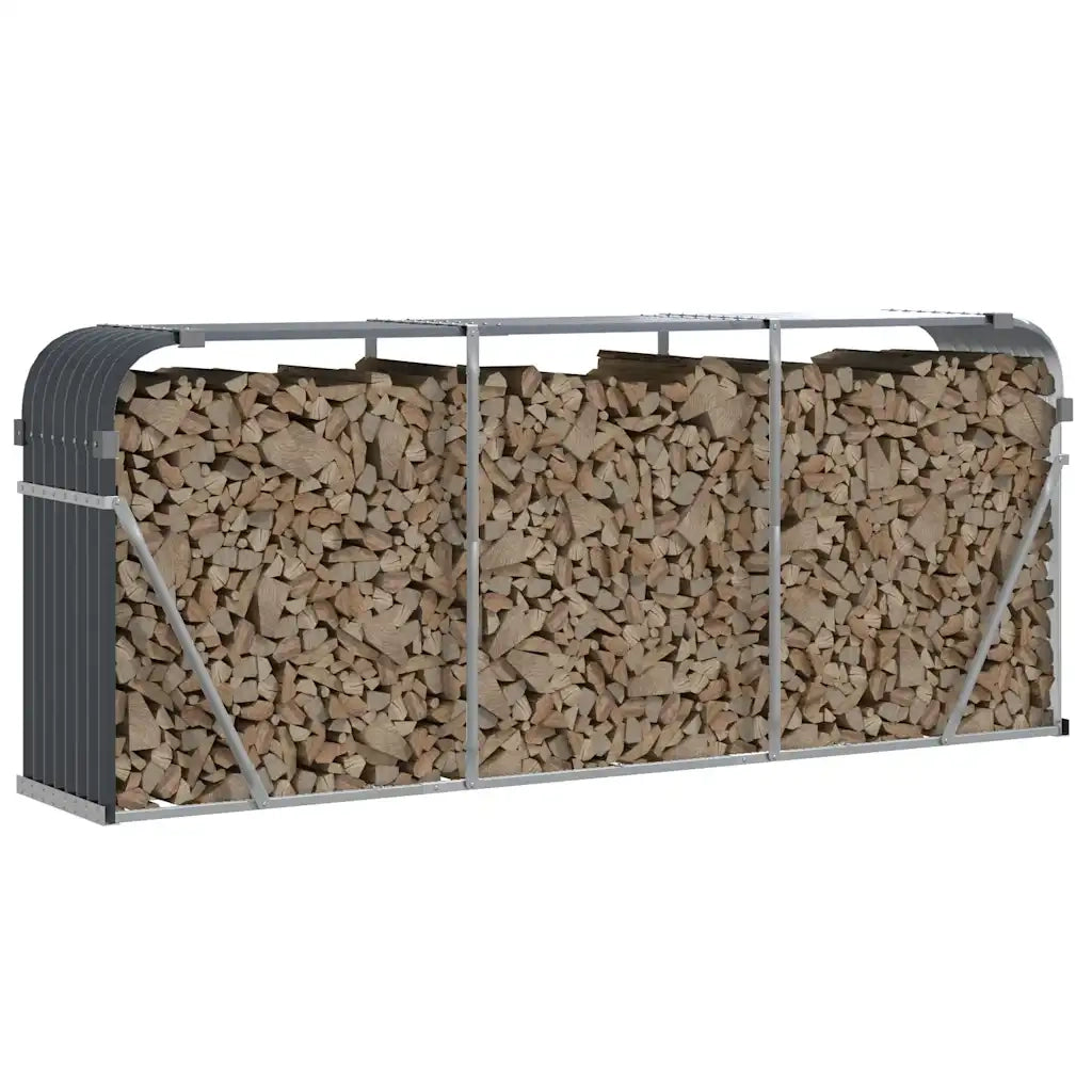 Portalegna Antracite 234x45x100 cm Acciaio Zincato 364565