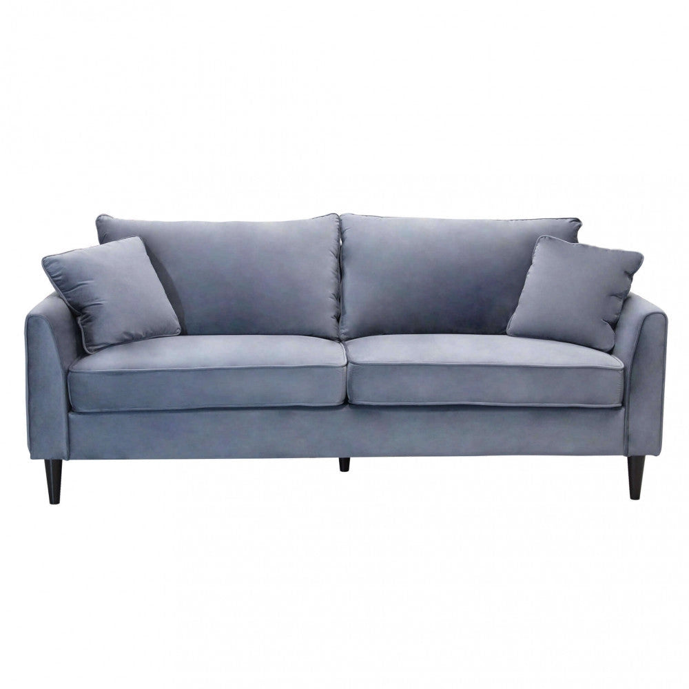 Divano 3 Posti Chandler 196x81x89 h cm in Velluto Grigio chiaro