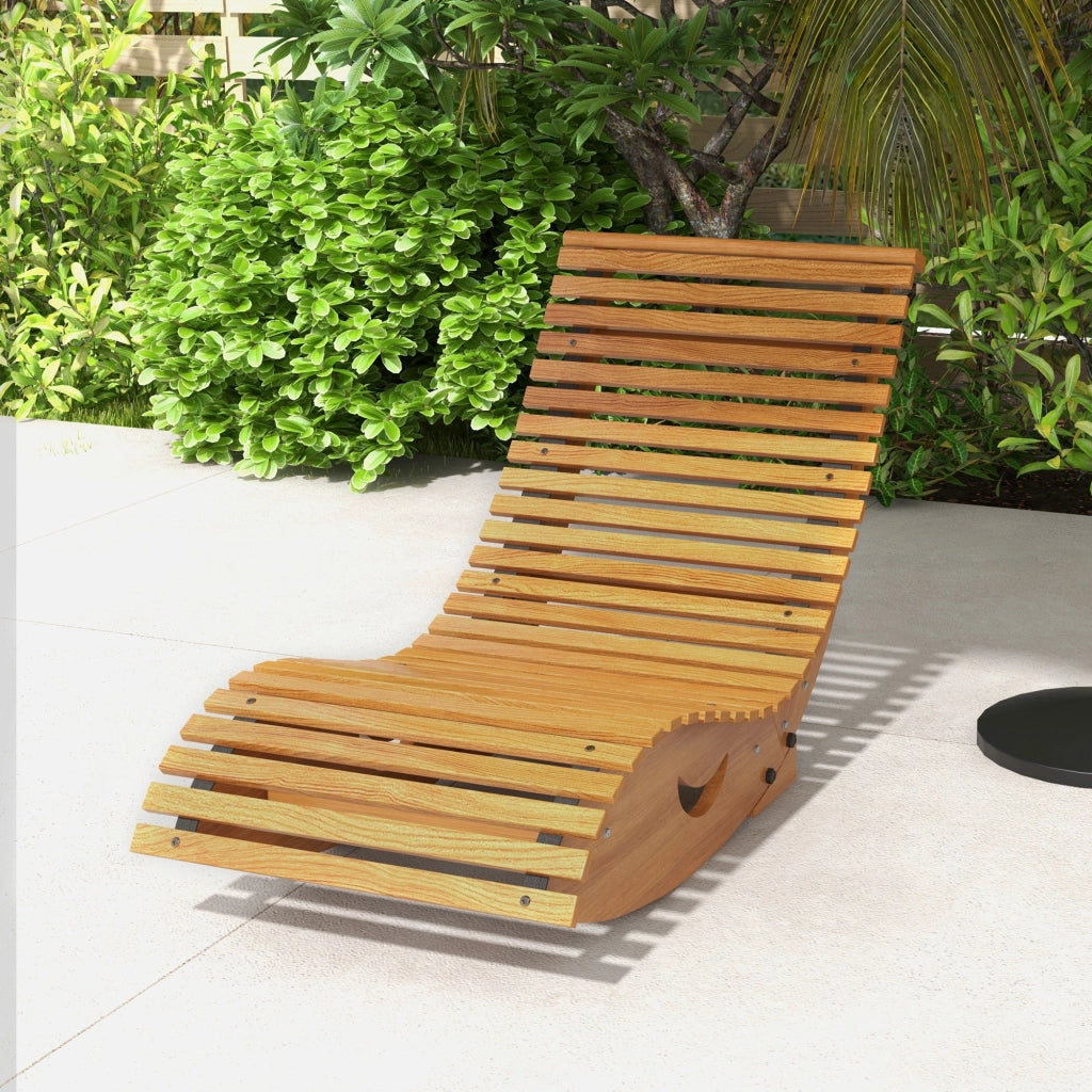 Poltrona a dondolo esterno ¨C zephmum ¨C legno di pino chiaro 130x60x60