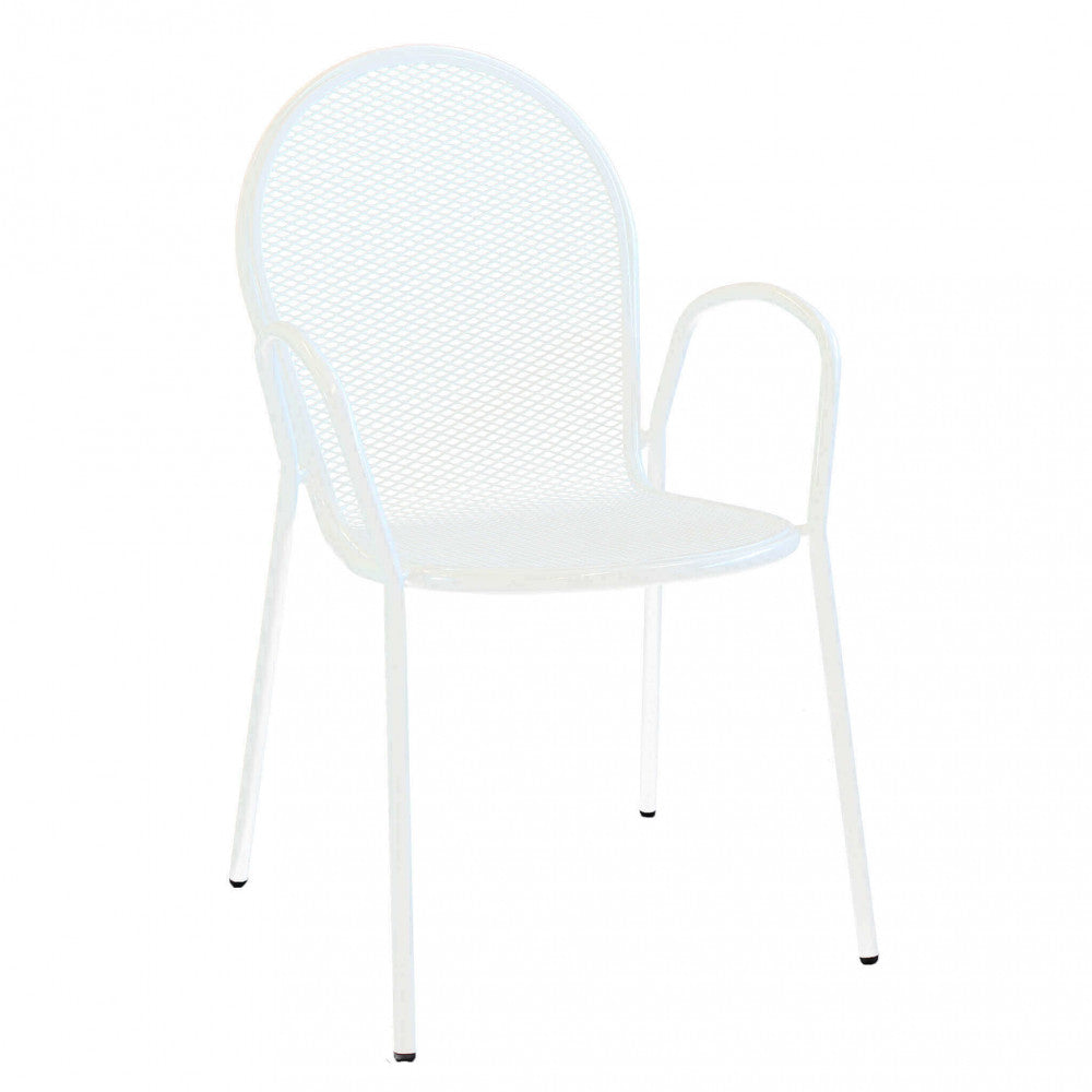 Sedia da Giardino Sheffield Impilabile 54x61x90 h cm in Acciaio Bianco