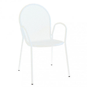 Sedia da Giardino Sheffield Impilabile 54x61x90 h cm in Acciaio Bianco