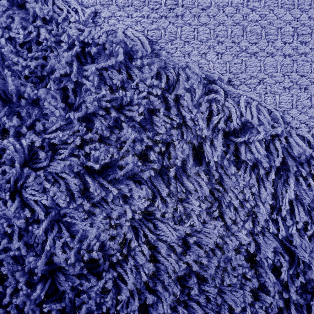 Set di 2 cuscini decorativi viola cotone 45 x 45 cm solido motivo geometrico trapuntato Boho cuscino