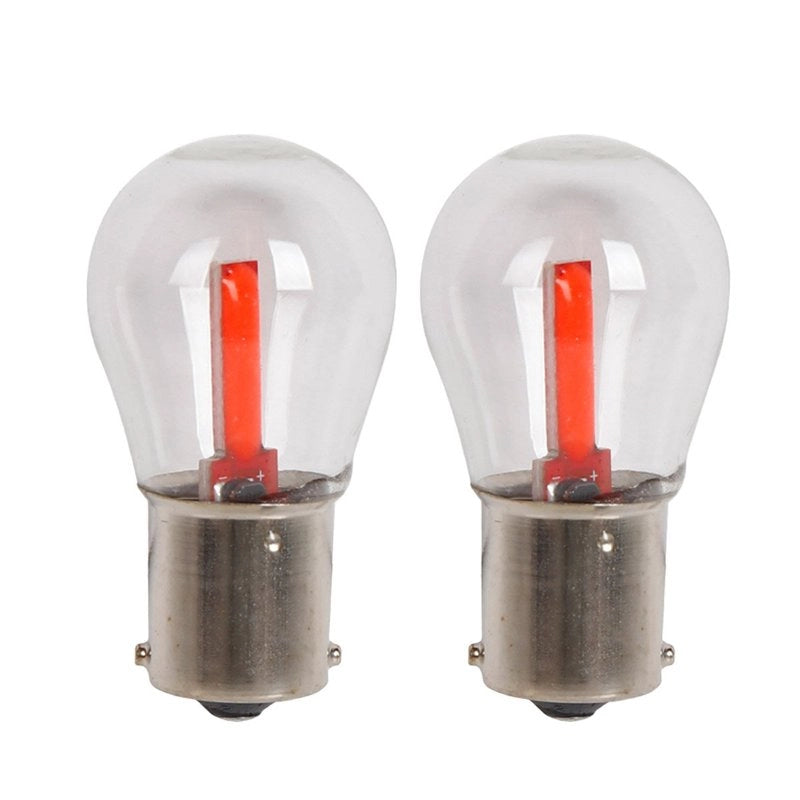 2 Pezzi Lampada Led BA15s P21W 2 Cob 12V 24V 300lm 1.7W Luce Rossa Piedi Dritti