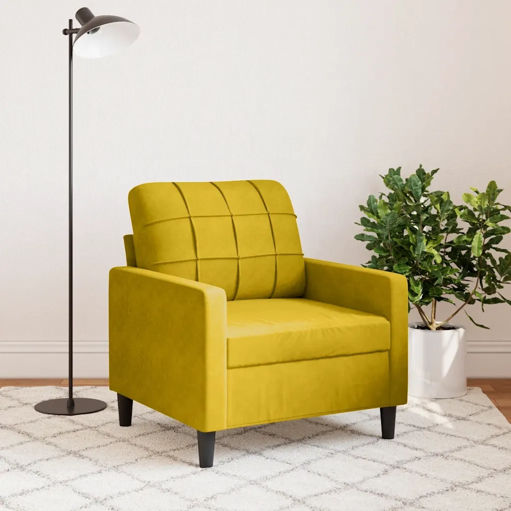 Poltrona Giallo 60 cm Velluto