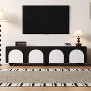Mobile TV con Cassetti e Ante ¨C Xylo ¨C Nero/Bianco, 180x38x45 cm