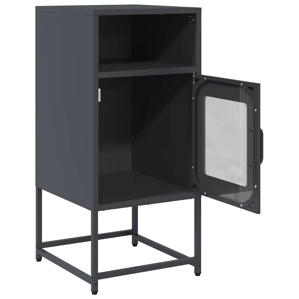 Comodino Antracite 36x39x78 cm in Acciaio Laminato a Freddo 853412