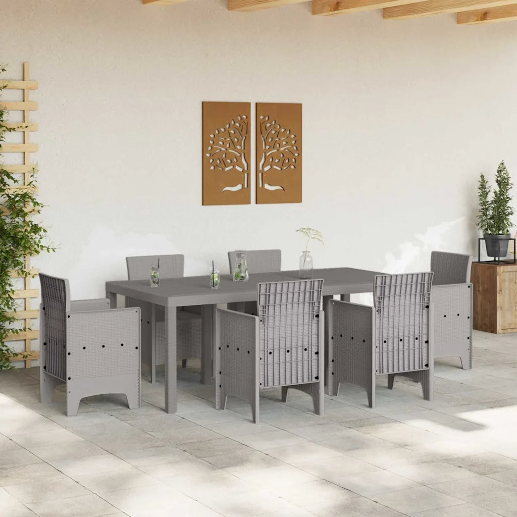 Tavolo da Giardino Grigio chiaro 200 x 100 x 73 cm polyrattan 871691