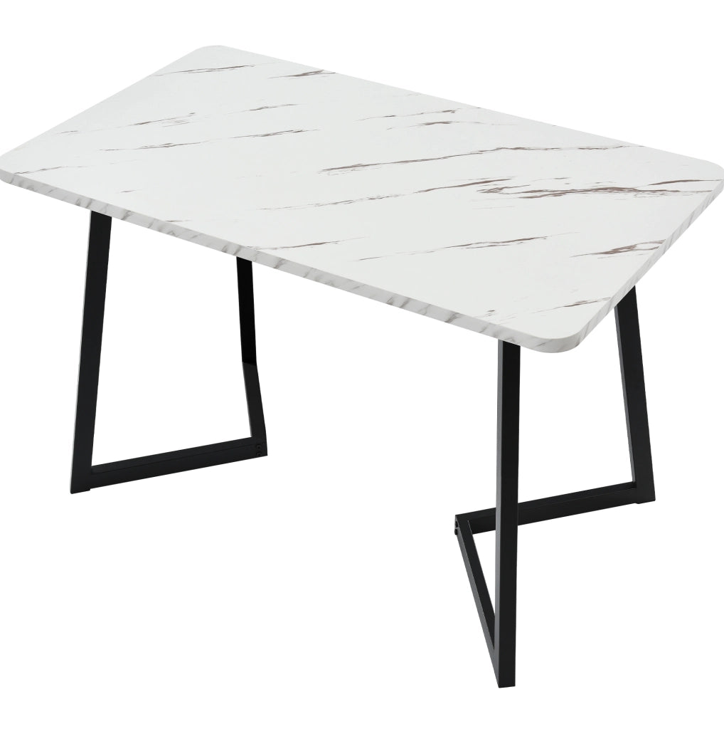 Tavolo da pranzo con 4 sedie 117x68 cm; moderno e compatto; MDF; grigio
