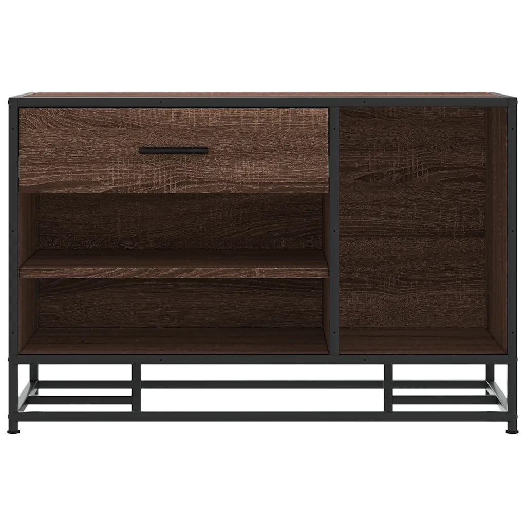 Panca Portaoggetti Rovere Marrone Legno Multistrato e Metallo 849228
