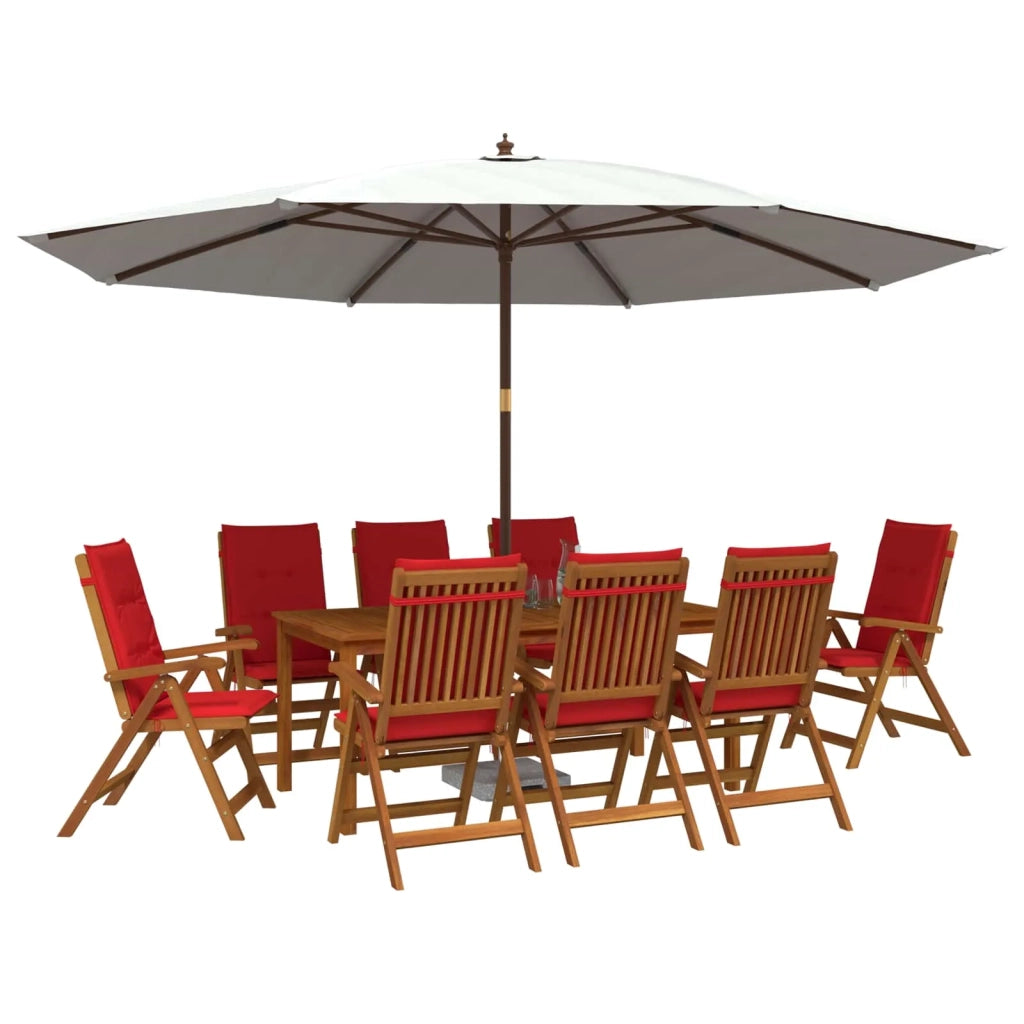 Set da pranzo da giardino da 9 pezzi 9 pz Naturale 3434630