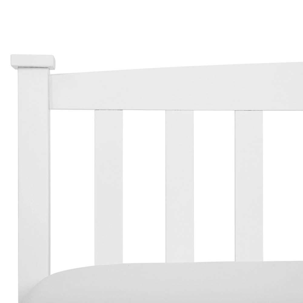 Letto singolo in legno di pino bianco 90 x 200 cm rete a doghe