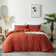 Set di coperte 140 x 200 cm, terracotta, 2 pezzi, microfibra, liscio, coperta da letto, morbido e comodo, set di coperte con cerniera, 140 x 200 + 70 x 90 cm