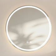 Specchio da bagno rotondo illuminato e antiappannamento con luce regolabile e comando tattile