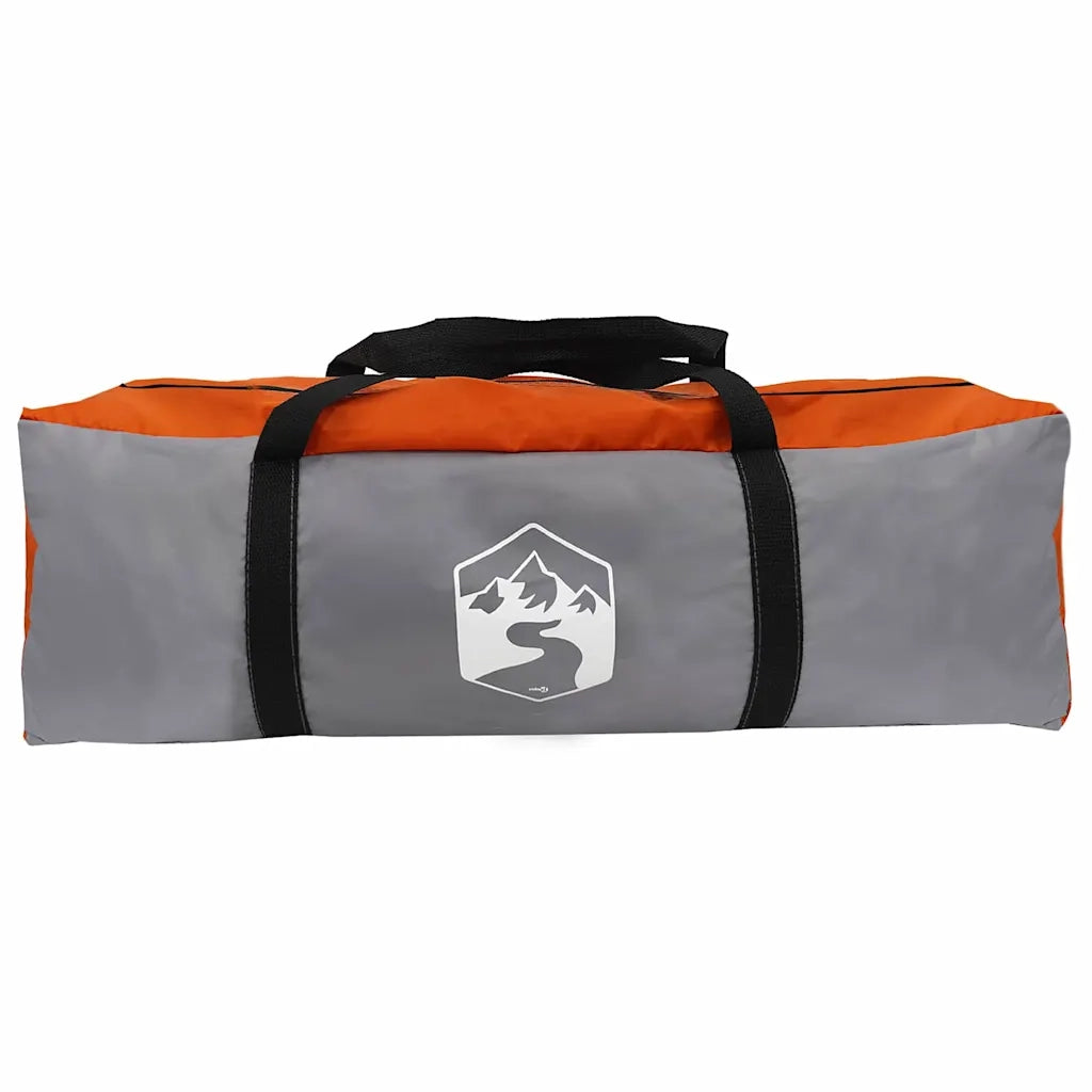vidaXL Tenda porta biciclette Grigio e arancione 256 x 222 x 182 cm