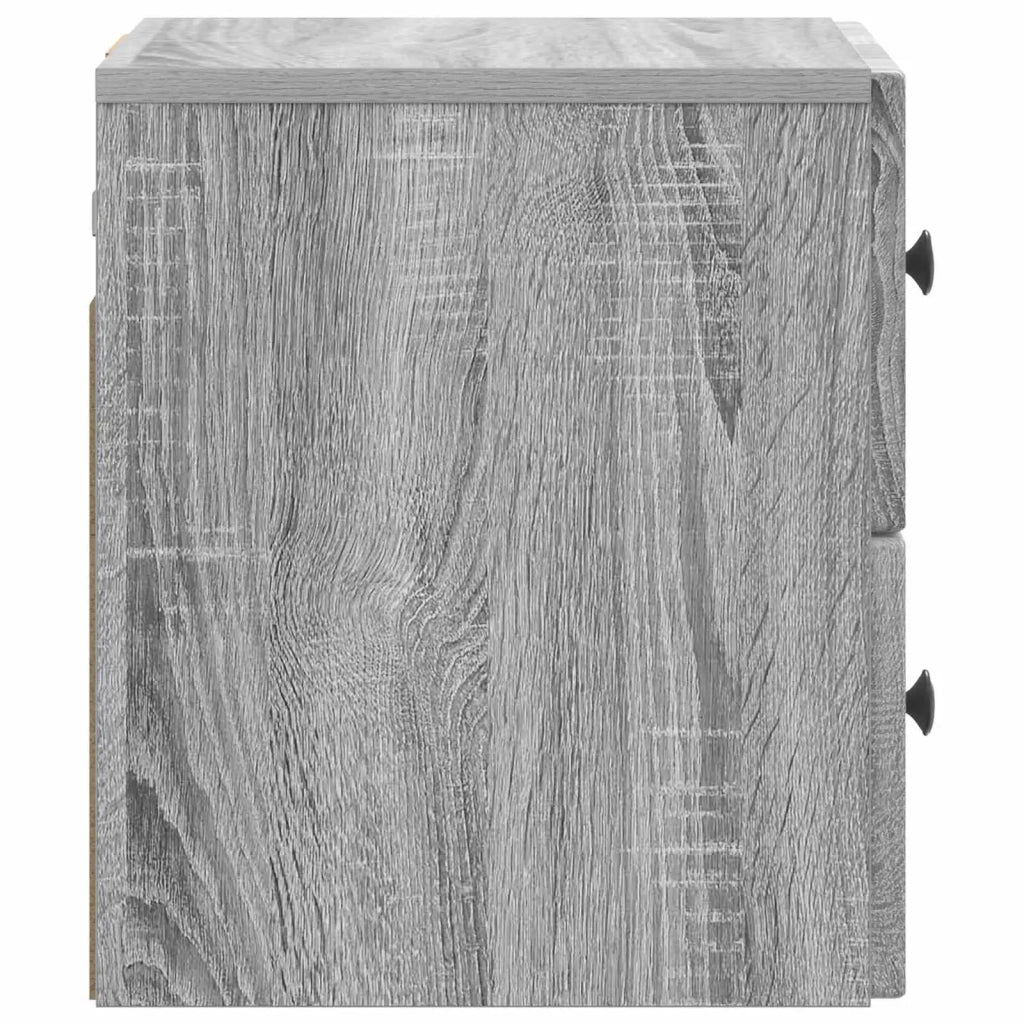 Mobiletto da notte a muro 2 pcs Grigio Sonoma 33 x 34,5 x 40 cm