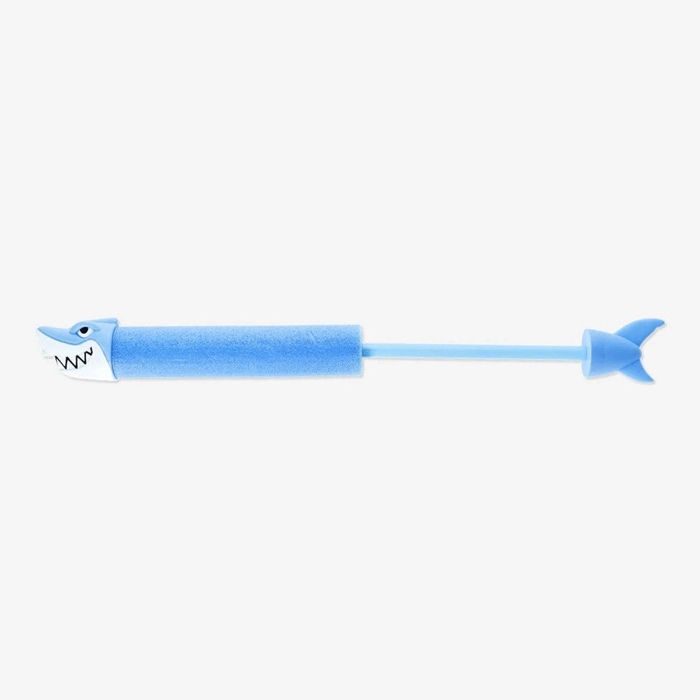 Trade Shop - Tubo Spara Acqua 33x5cm 90ml A Forma Di Squalo Pompa Giocattolo 2 Colori 6722076 -