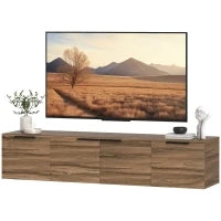 Mobile Porta TV Sospeso fino 65" con 3 Armadietti in Stile Industriale, Marrone Rustico
