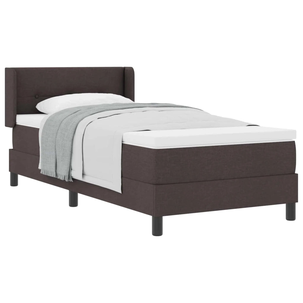 Letto a molle con testiera Marrone Scuro 200 x 90 cm Tessuto 3341086