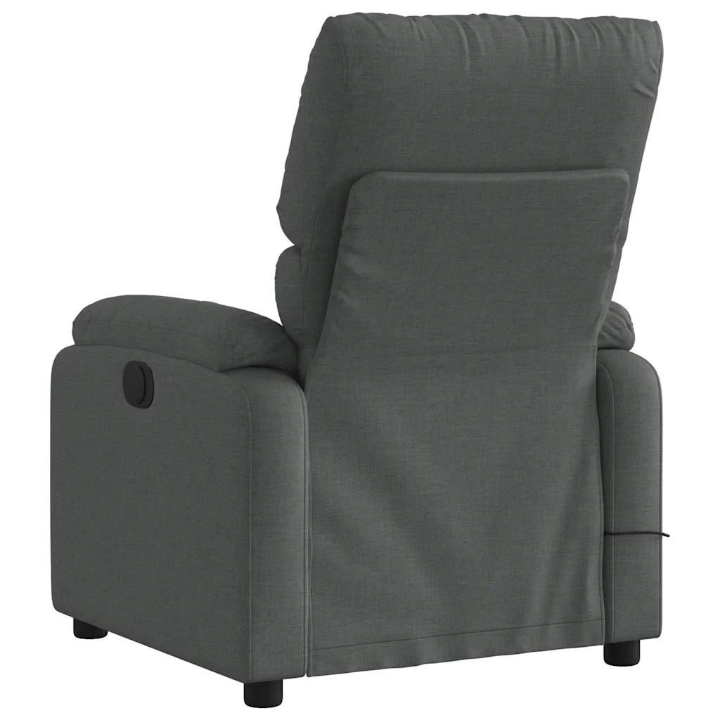 Poltrona Massaggiante | Sedia Relax Reclinabile Grigio Scuro in Tessuto
