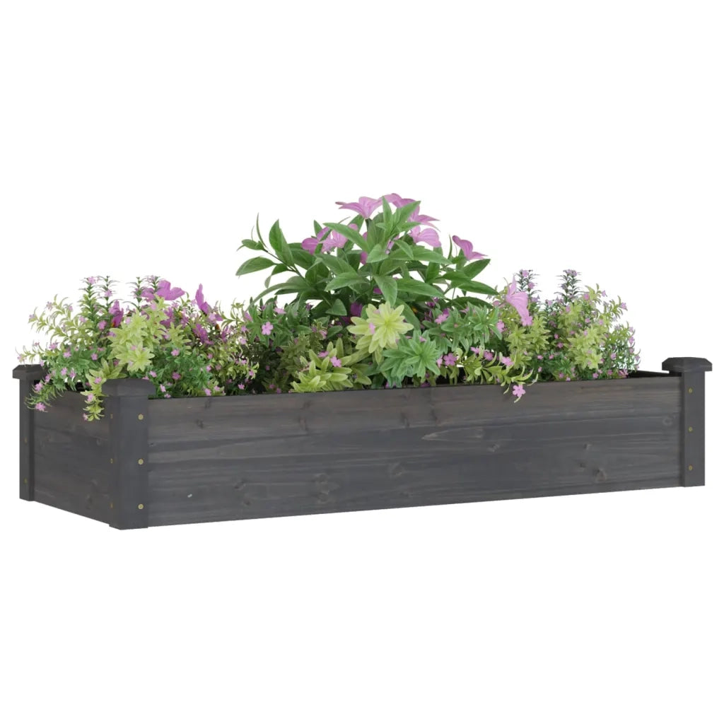 Fioriera Giardino con Fodera-Vaso da giardino Grigia 120x45x25cm Massello Abete
