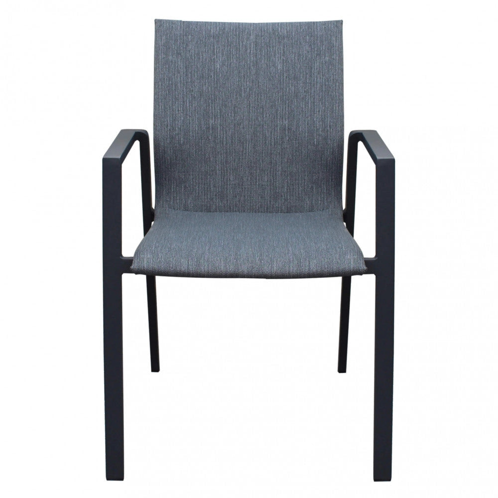 Poltrona Djerba Impilabile 55,5x60x83 h cm in Alluminio Antracite