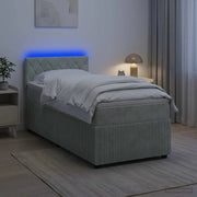 Letto box spring con materasso Grigio Chiaro 90 x 190 cm 3453041
