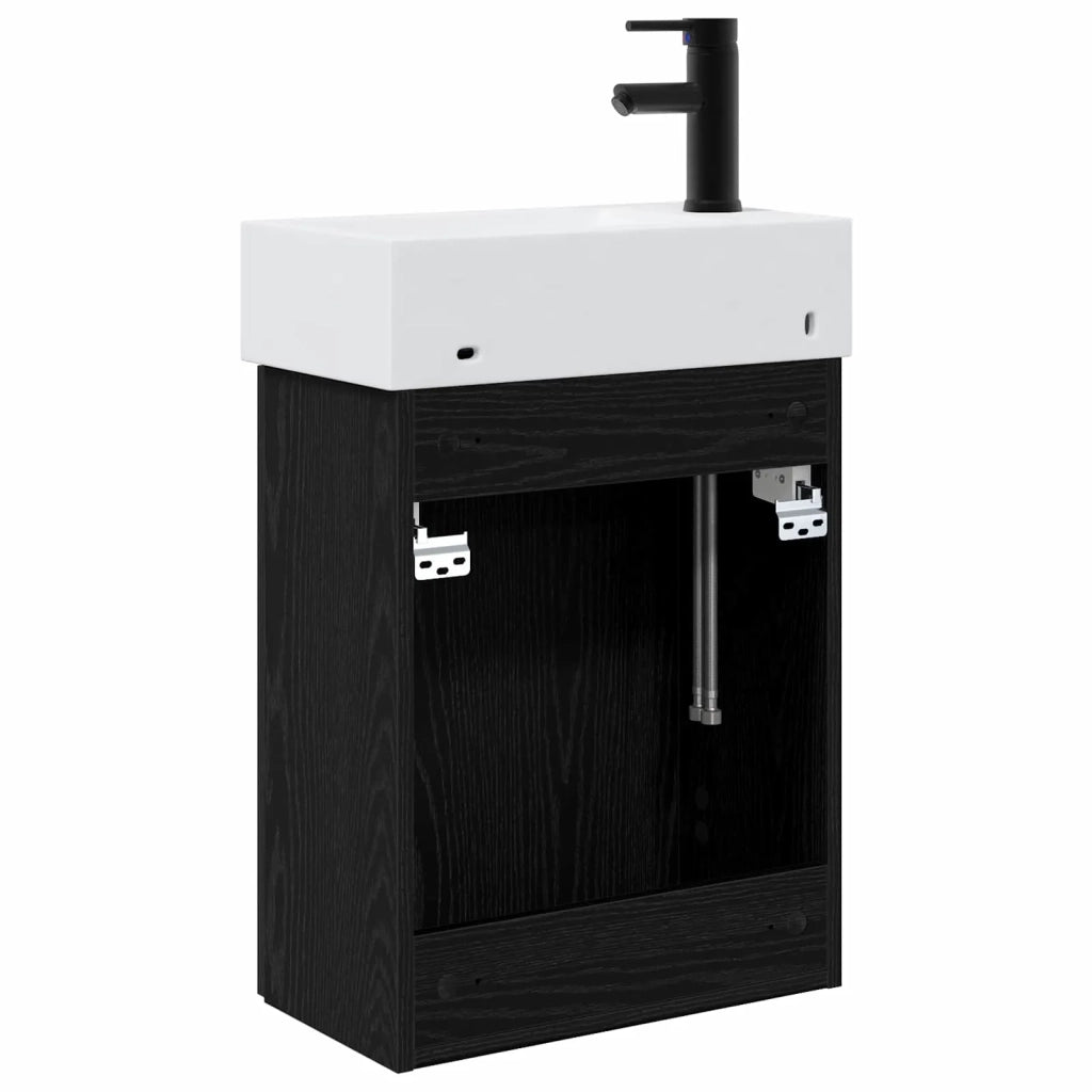 Mobile bagno con rubinetto Rovere Nero 45,5 x 22,5 x 84 cm