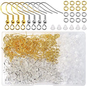 Orecchini a pendente 400 pezzi - Argento/Rosso Oro - 18 mm Pendente - 4 mm Anello a spirale aperto - Stopper orecchini trasparenti - Per DIY gioielli - Componenti orecchini