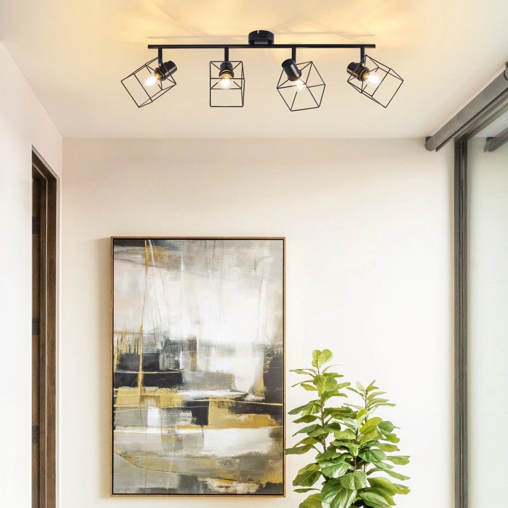 ZMH Faretto da soffitto 4 fiamme orientabile 350° lampada da soffitto vintage in metallo soggiorno