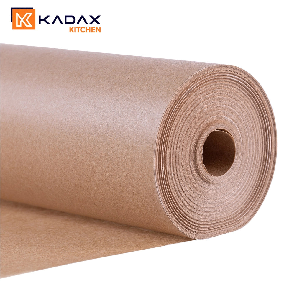 Carta da forno KADAX 50 m x 38 cm, marrone, rivestita in silicone su entrambi i lati, rotolo grande