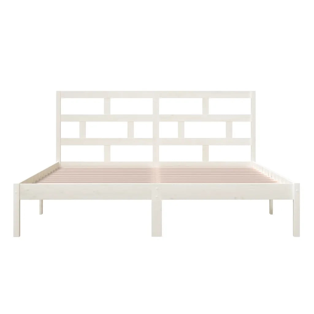 Giroletto-Struttura Letto Bianco 180x200 cm Super King in Legno Massello 110456
