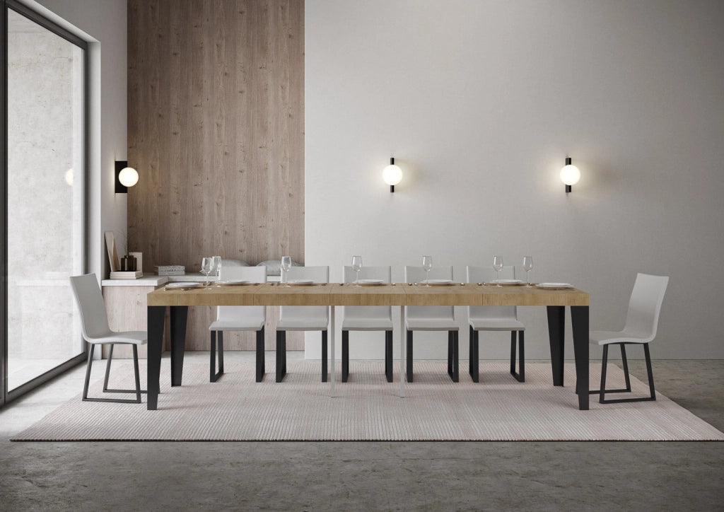Consolle Allungabile 90-300x40x77 cm in Nobilitato Marrone