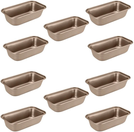 Piatto da pane con disegno dorato - Mini forma da pane - Piatto per forno - Materiale in acciaio inossidabile di alta qualità - Rivestimento antiscivolo - Decorativo elemento di stile - Forma da pane per forno