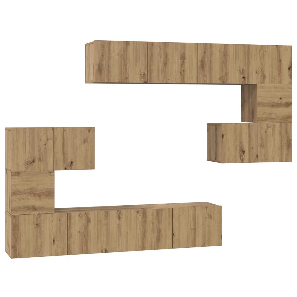 Set mobile TV 8 pcs Rovere artigianale Legno multistrato 3393218