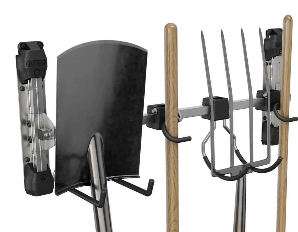 Appendi Attrezzi 74x15x30 cm Keter con 4 Ganci Capacità Totale 36 kg in Acciaio Grigio e Nero