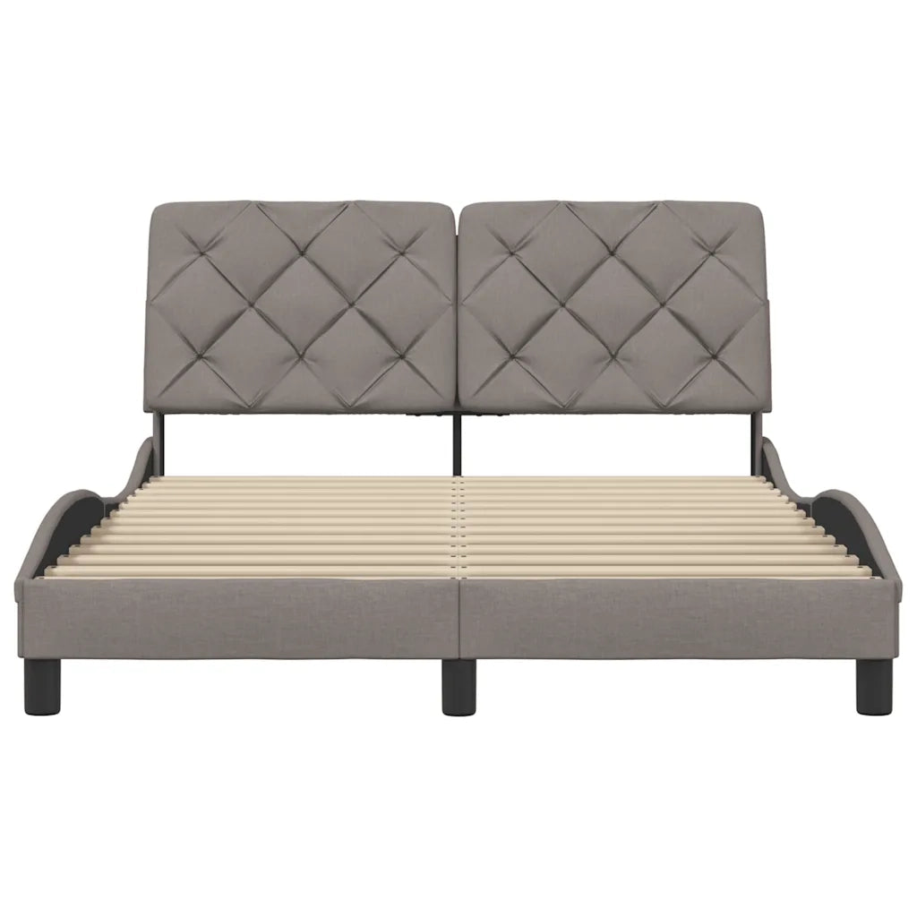 Giroletto senza Materasso-Struttura Letto Tortora 140x200 cm in Tessuto 835981