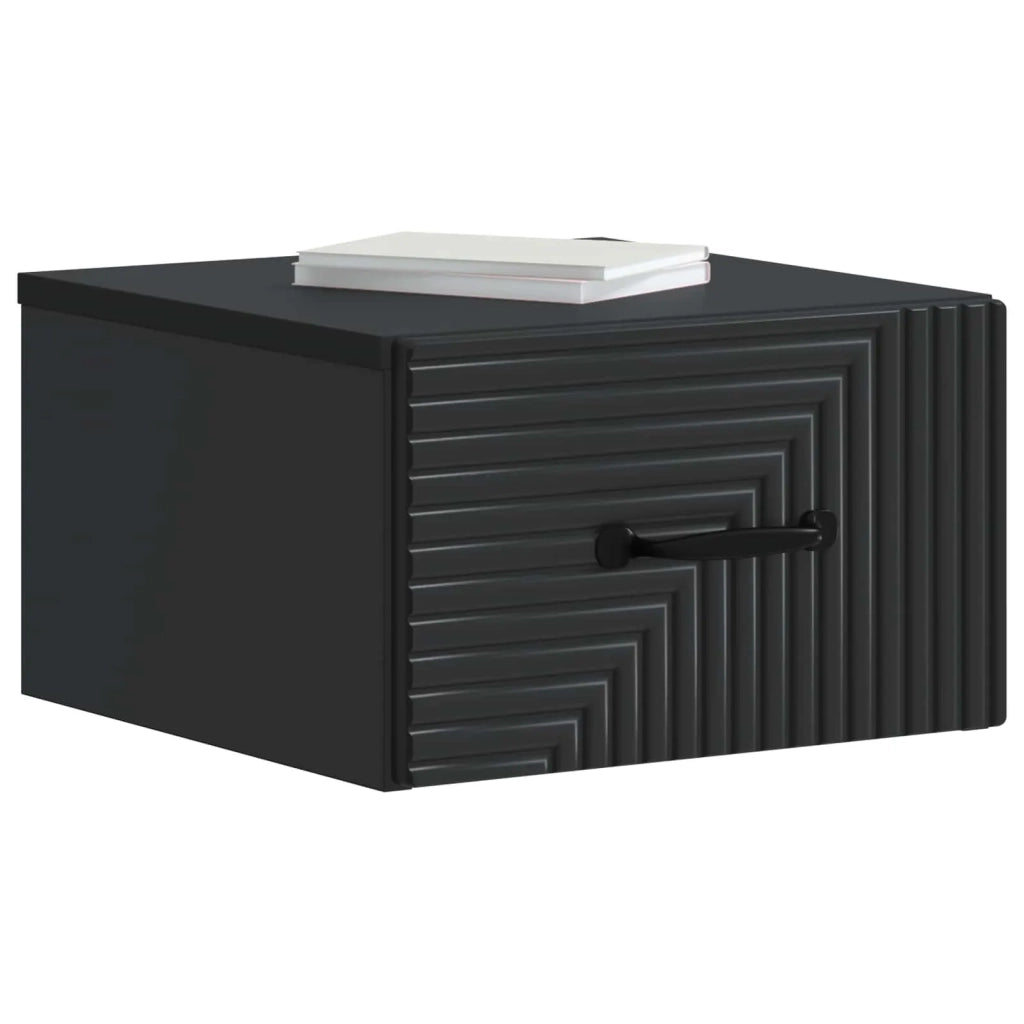 Mobiletto da notte a muro 2 pcs Nero 34,5 x 33 x 20 cm