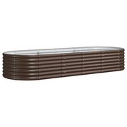 Fioriere | Cassetta per fiori | Letto Giardino Acciaio Zincato 224x80x36cm Marrone