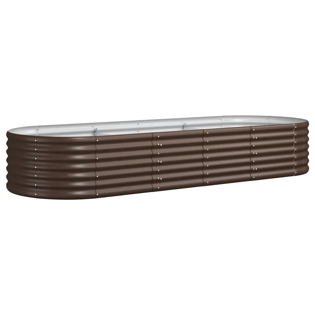 Fioriere | Cassetta per fiori | Letto Giardino Acciaio Zincato 224x80x36cm Marrone