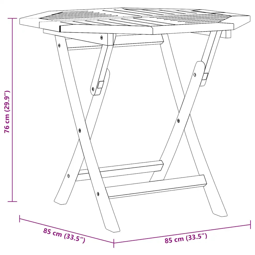 Tavolo da Giardino | Tavolino da esterno Pieghevole 85x85x76cm Legno Massello di Teak