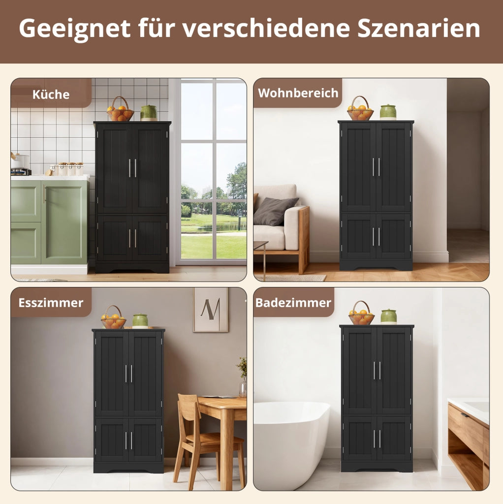 Armadio contenitore in MDF nero 120 x 60 x 40 cm con luce LED a sensore