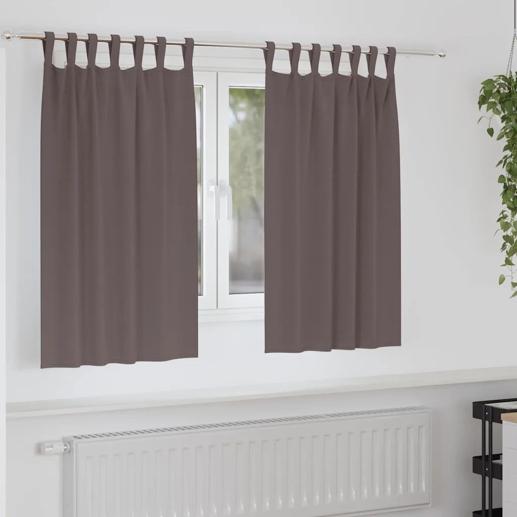Tende Blackout con Anelli 2 pcs Marrone Scuro 140 x 140 cm 4107553