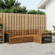 Set di divani da esterno 4 pz Naturale Legno di Acacia Massello 3383292
