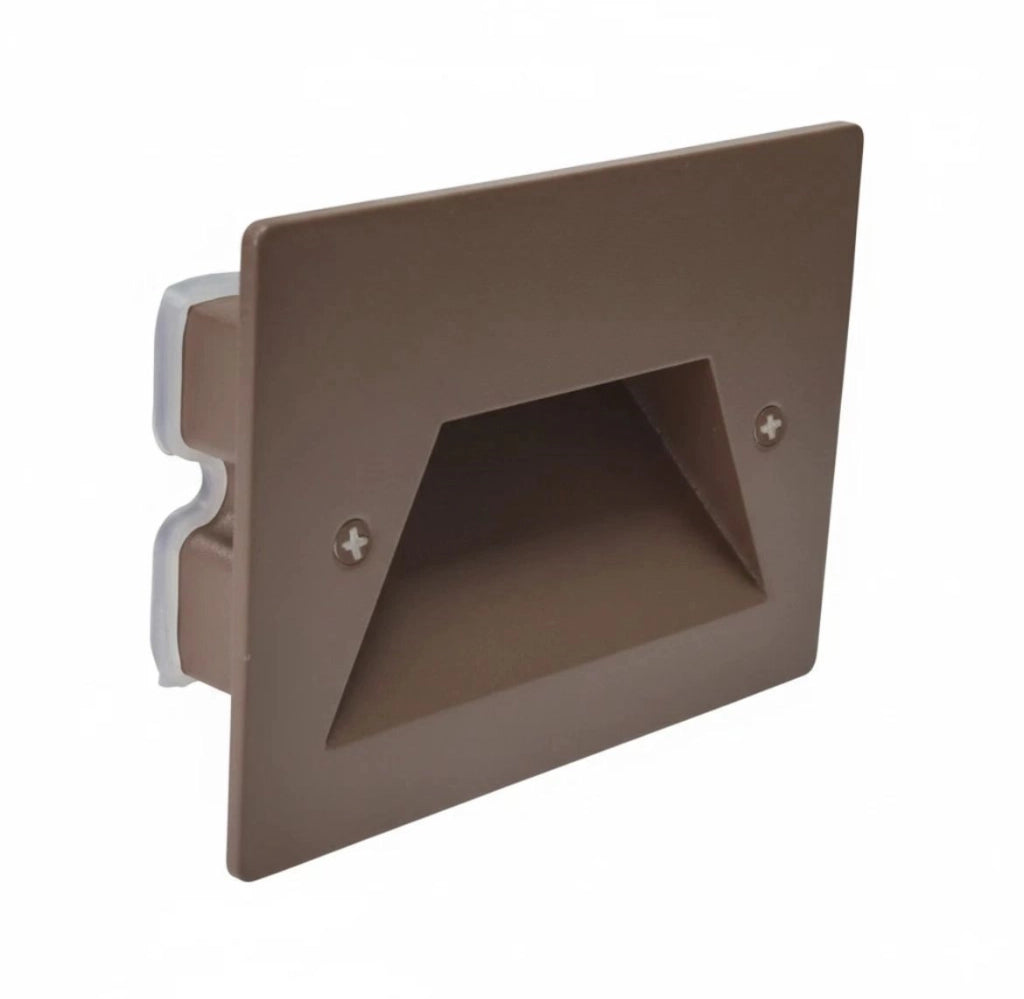 Segnapasso LED Incasso 3W IP65 Alloggio 503 Marrone Color Ruggine con CCT Switch 3000K 4000K 6500K per Scale e Pareti