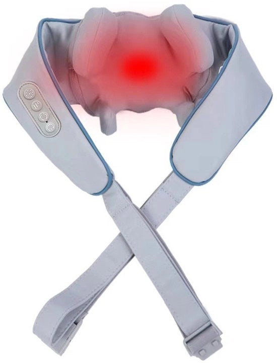 Apparecchio per massaggi, copertura, muscolo trapezio, collare cervicale, compressa, caricabile, compressa calda, massaggio cervicale elettrico - grigio